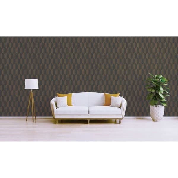 Optisk 3D-tapet Tommaso M1-No.3470 | Non-woven tapet | Svart | Brons | Grafisk | Modern | Geometrisk