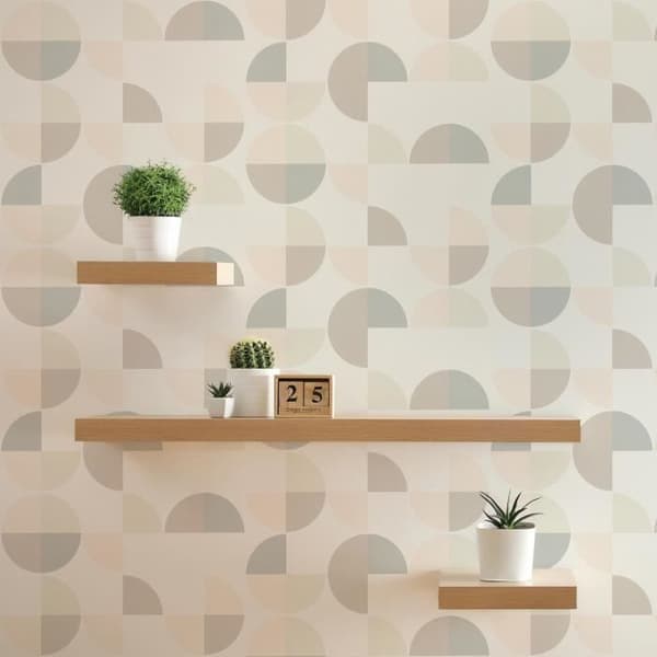 Grafiskt tapet Roberto M1-No.2740 | Non-woven tapet | Grå | Rosa | Geometrisk | Punkter
