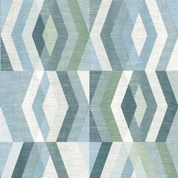 Grafiskt tapet Noan M1-No.470 | Non-woven tapet | Blå | Vit | Geometrisk
