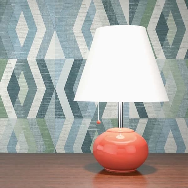 Grafiskt tapet Noan M1-No.470 | Non-woven tapet | Blå | Vit | Geometrisk