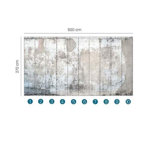 Fototapet 2226-10 digitaltryck Stenbetong 5 x 2.7 m Erismann Imitationer 2 Grå