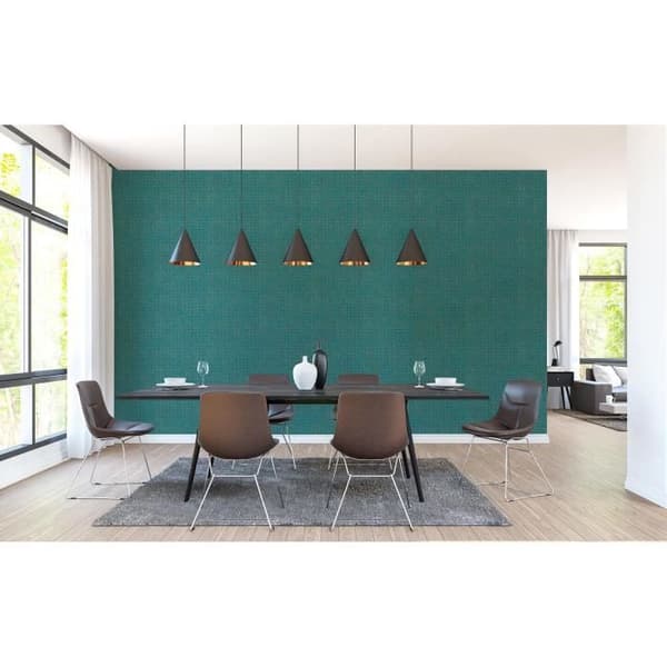 Grafiskt tapet Noan M1-No.2897 | Non-woven tapet | Petrol | Guld | Geometrisk | Modern