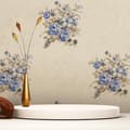 Miniatyrbild 1 av 4: Tapet blommor Pino M1-No.2932 | Non-woven tapet | Blå | Kräm | Blommig | Klassisk