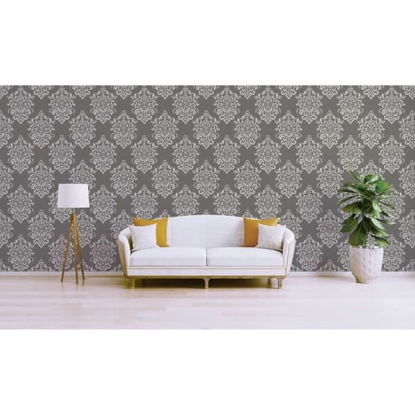 Barocktapet Raffaele M1-No.2454 | Non-woven tapet | Grå | Silver | Ornament | Klassisk
