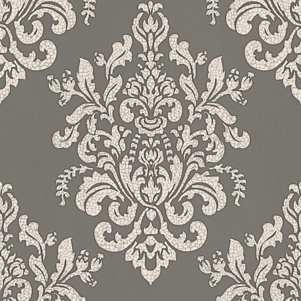 Barocktapet Raffaele M1-No.2454 | Non-woven tapet | Grå | Silver | Ornament | Klassisk
