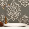 Miniatyrbild 1 av 4: Barocktapet Raffaele M1-No.2454 | Non-woven tapet | Grå | Silver | Ornament | Klassisk