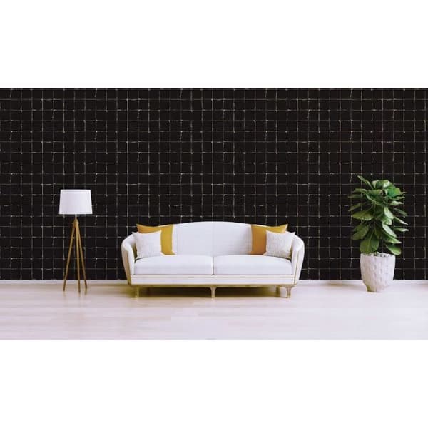 Grafiskt tapet Roberto M1-No.2703 | Non-woven tapet | Svart | Beige | Geometrisk