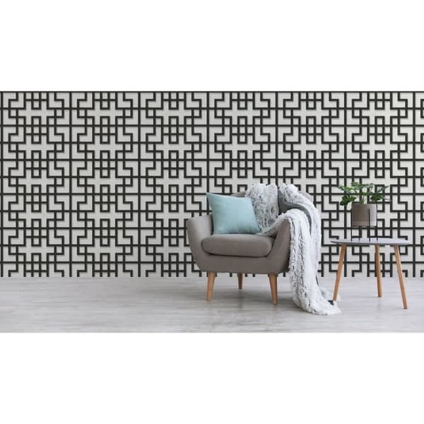 Grafiskt tapet Noan M1-No.3092 | Non-woven tapet | Svart | Vit | Geometrisk | Modern