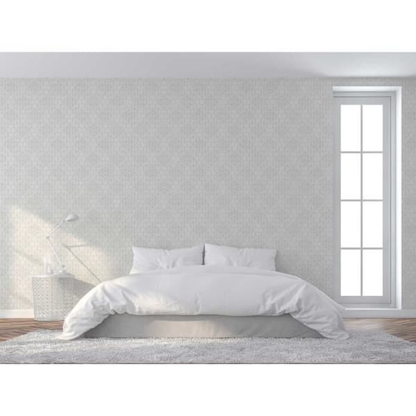 Grafiskt tapet Roberto M1-No.2566 | Non-woven tapet | Vit | Silver | Geometrisk | Modern