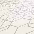 Miniatyrbild 4 av 4: Grafiskt tapet Roberto M1-No.2566 | Non-woven tapet | Vit | Silver | Geometrisk | Modern