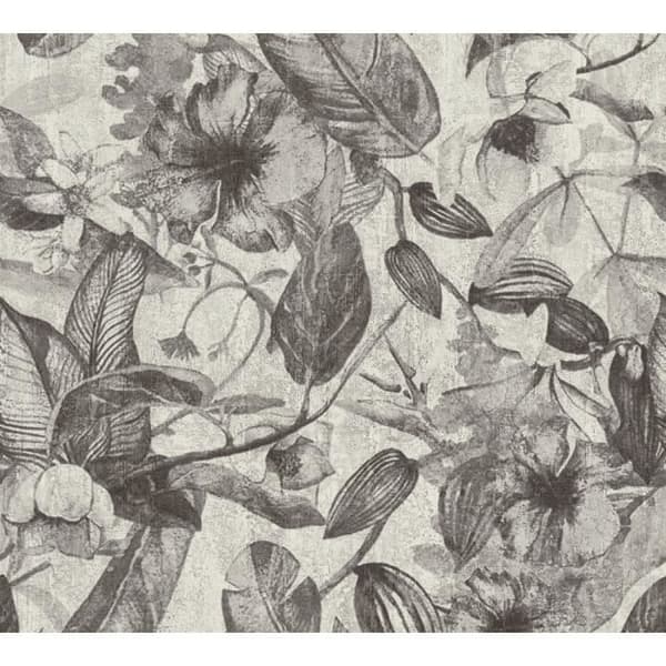 Papper tapet blommor Lenni M1-No.1484 | Non-woven tapet | Grå | Svart | Natur | Blommig