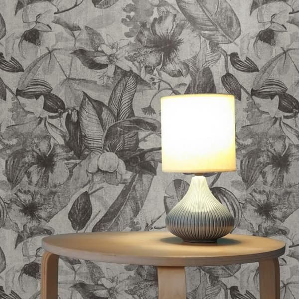 Papper tapet blommor Lenni M1-No.1484 | Non-woven tapet | Grå | Svart | Natur | Blommig