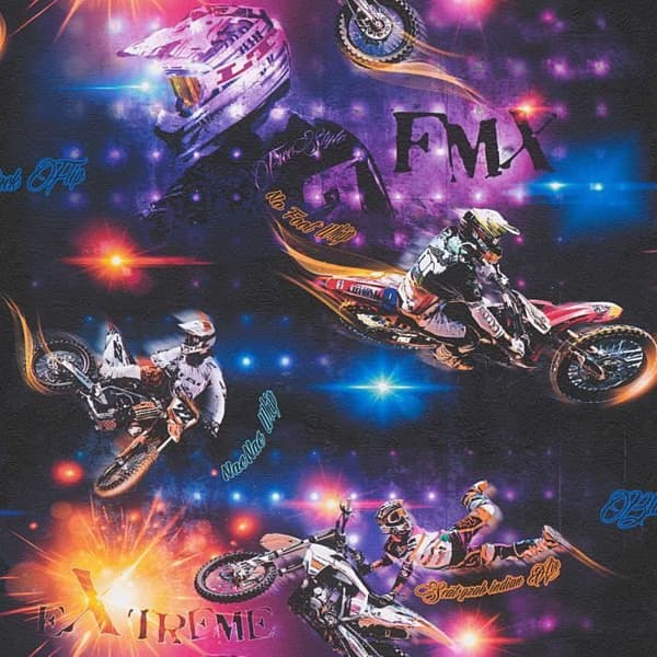 Tapet barnrum M1-No.2161 | Tapet | Färgglad | Ung | Motorcyklar