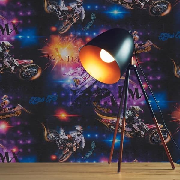 Tapet barnrum M1-No.2161 | Tapet | Färgglad | Ung | Motorcyklar