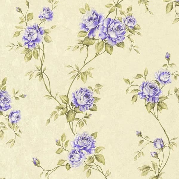 Tapet blommor Pino M1-Nej.2940 | Non-woven tapet | Lila | Grön | Blommig | Klassisk