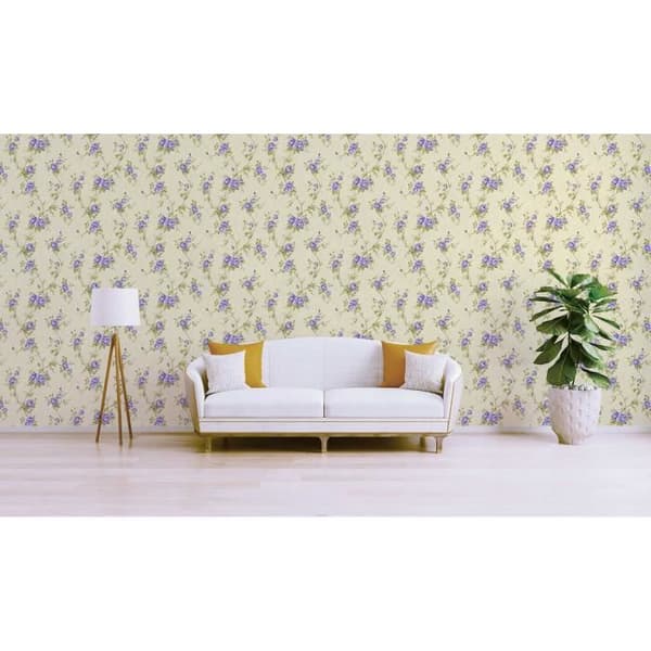 Tapet blommor Pino M1-Nej.2940 | Non-woven tapet | Lila | Grön | Blommig | Klassisk