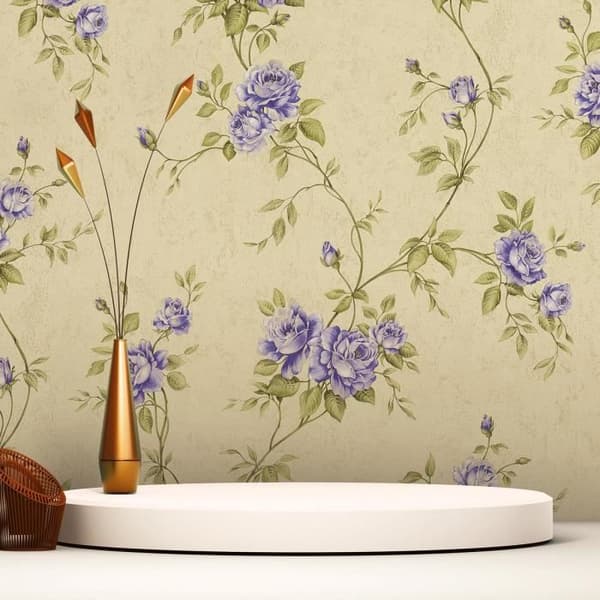 Tapet blommor Pino M1-Nej.2940 | Non-woven tapet | Lila | Grön | Blommig | Klassisk