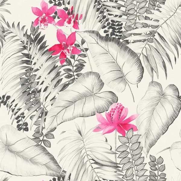 Tapet blommor Valentin M1-No.2978 | Non-woven tapet | Grå | Rosa | Blommig | Natur