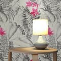 Miniatyrbild 1 av 4: Tapet blommor Valentin M1-No.2978 | Non-woven tapet | Grå | Rosa | Blommig | Natur