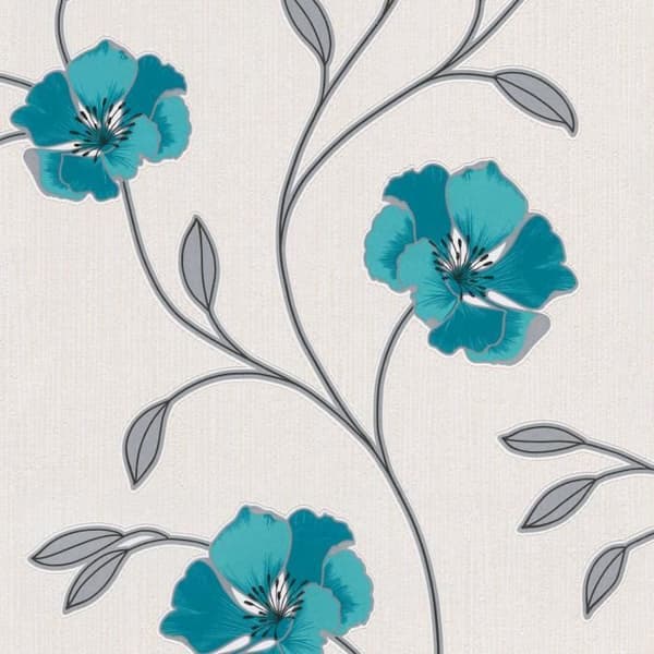 Tapet blommor Florentin M1-No.2082 | Tapet | Blå | Grå | Blommig