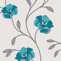 Miniatyrbild 4 av 4: Tapet blommor Florentin M1-No.2082 | Tapet | Blå | Grå | Blommig