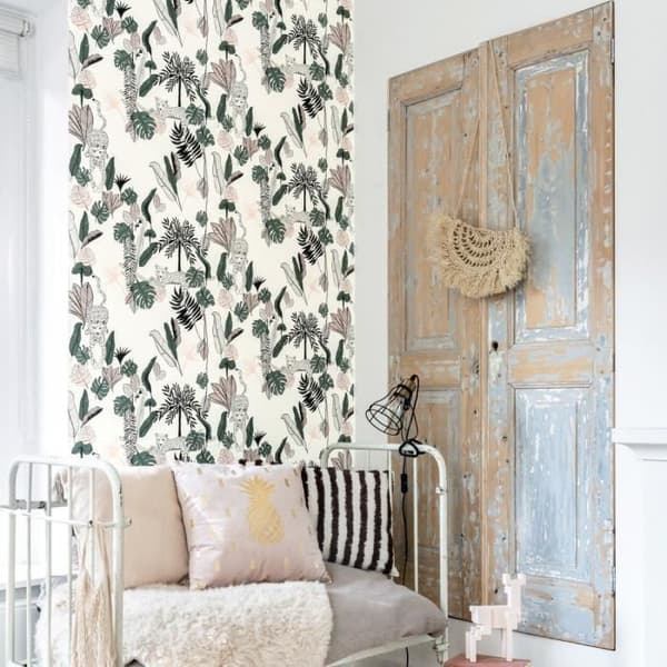 Rasch 540338 Club Botanique Non-vävt tapet Leopardmönster Rosa