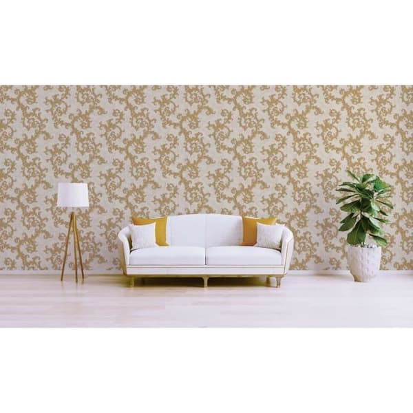Barocktapet Jacopo M1-No.921 | Non-woven tapet | Guld | Grå | Designer tapet