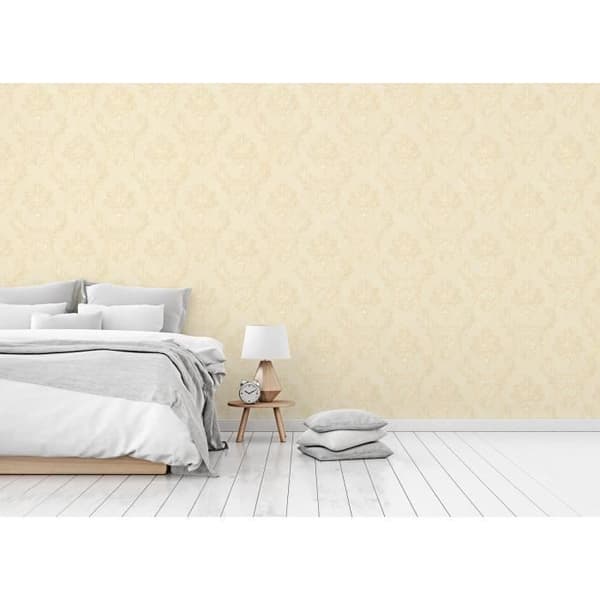 Barocktapet Jacopo M1-No.2292 | Non-woven tapet | Kräm | Guld | Ornament | Klassisk
