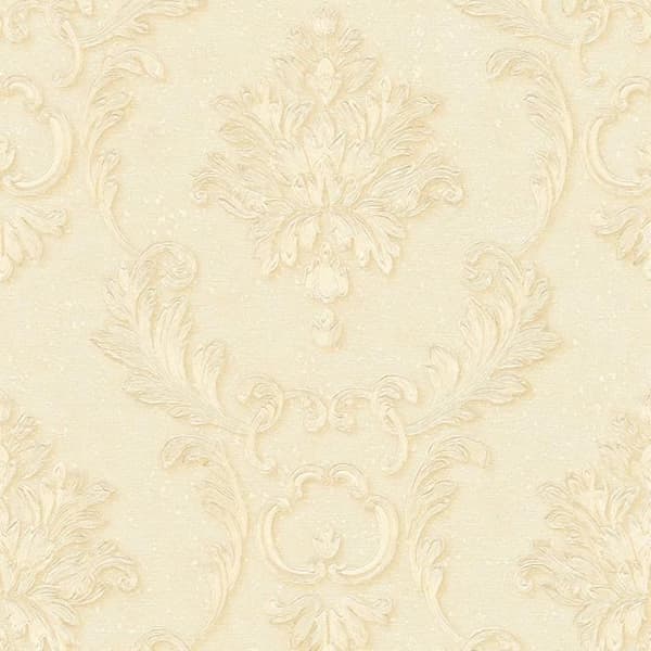 Barocktapet Jacopo M1-No.2292 | Non-woven tapet | Kräm | Guld | Ornament | Klassisk