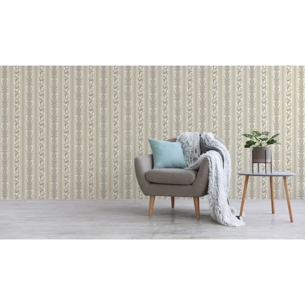 Tapet ränder Nino M1-No.2426 | Non-woven tapet | Guld | Barock | Klassisk | Randigt tapet