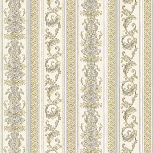 Tapet ränder Nino M1-No.2426 | Non-woven tapet | Guld | Barock | Klassisk | Randigt tapet