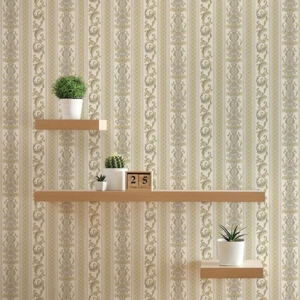 Tapet ränder Nino M1-No.2426 | Non-woven tapet | Guld | Barock | Klassisk | Randigt tapet