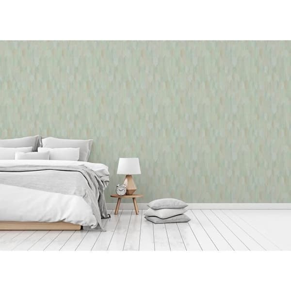 Art déco tapet M1-No.3039 | Non-vävt tapet | Grön | struktur | Geometrisk