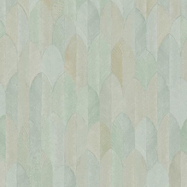 Art déco tapet M1-No.3039 | Non-vävt tapet | Grön | struktur | Geometrisk