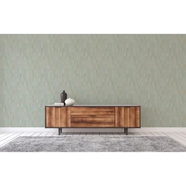 Art déco tapet M1-No.3039 | Non-vävt tapet | Grön | struktur | Geometrisk