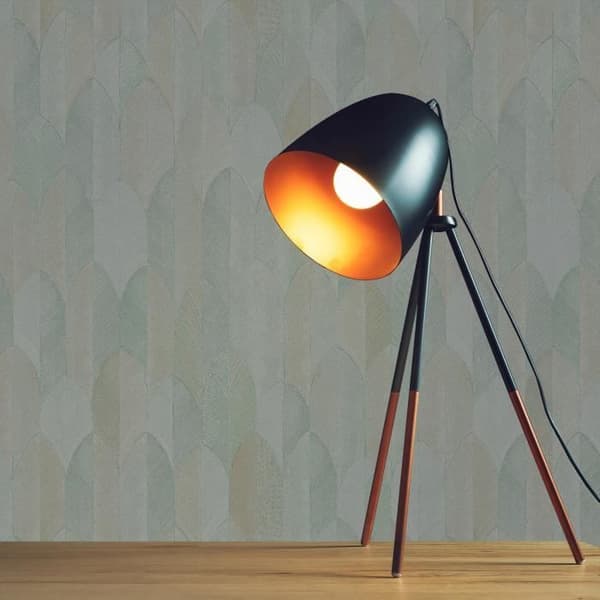 Art déco tapet M1-No.3039 | Non-vävt tapet | Grön | struktur | Geometrisk