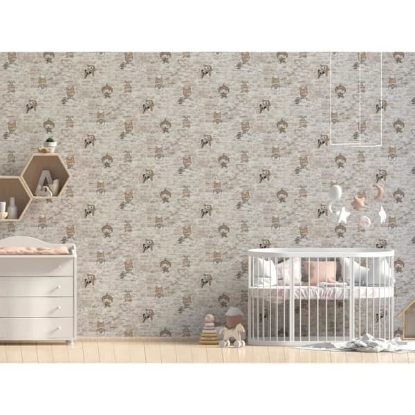 Tapet sten Luano M1-No.2853 | Tapet | Taupe | Grå | Stenutseende | Stenvägg