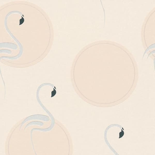 Tapet djur Gino M1-No.2862 | Vinyltapet | Beige | Silver | Flamingo | Natur