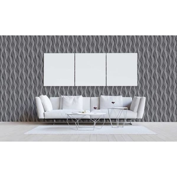 Papper med ränder Pepe M1-No.2879 | Non-woven tapet | Antracit | Geometrisk | Randig tapet