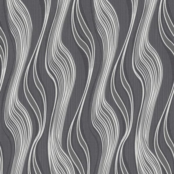 Papper med ränder Pepe M1-No.2879 | Non-woven tapet | Antracit | Geometrisk | Randig tapet