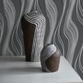 Miniatyrbild 1 av 4: Papper med ränder Pepe M1-No.2879 | Non-woven tapet | Antracit | Geometrisk | Randig tapet