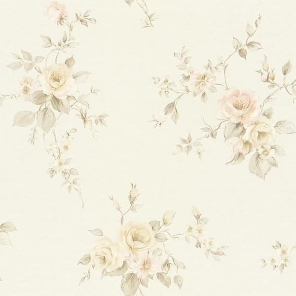 Tapet blommor Valentin M1-No.2953 | Non-woven tapet | Beige | Kräm | Blommig | Klassisk