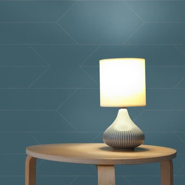 Grafiskt tapet Roberto M1-No.2565 | Non-woven tapet | Blå | Silver | Geometrisk