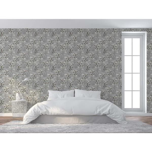 Tapet blommor Lenni M1-No.1479 | Non-woven tapet | Grå | Orange | Blommig | Natur