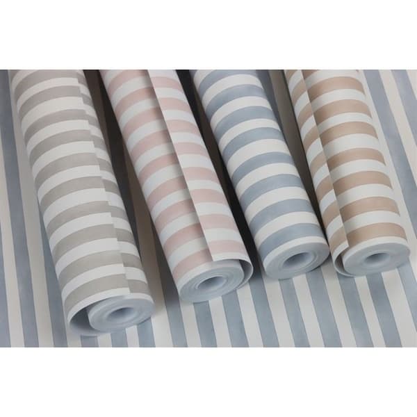 Väggtapet av non-woven 252767 väggtapet randiga vågor 53 x 1005 cm Rasch Bambino XIX grå vit