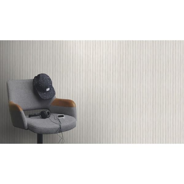 Väggtapet av non-woven 252767 väggtapet randiga vågor 53 x 1005 cm Rasch Bambino XIX grå vit