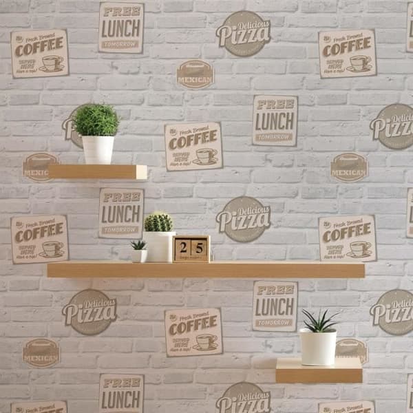 Papper tapet sten Eliano M1-No.3729 | Non-woven tapet | Grå | Sten utseende | Kök | Sten vägg