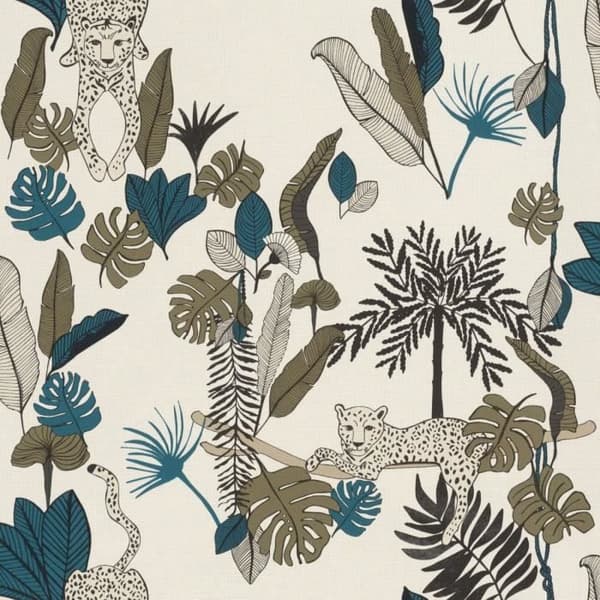 Tapet - RASCH - 540345 - Vinyltapet - Leopardmönster - Grön - 10 m x 53 cm