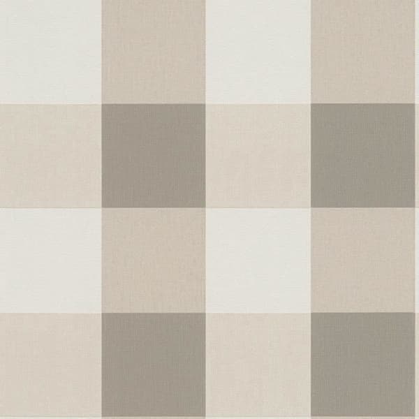 Grafiskt tapet Meo M1-No.2003 | Non-woven tapet | Brun | Kräm | Rutor | Geometrisk