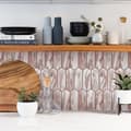 Pikkukuva 8 / 9: OBOSOE Itseliimautuvat Seinätarrat & Seinätarrat 10 kpl Vaaleanpunainen Marmori Keittiön Backsplash 30.5x25.4cm